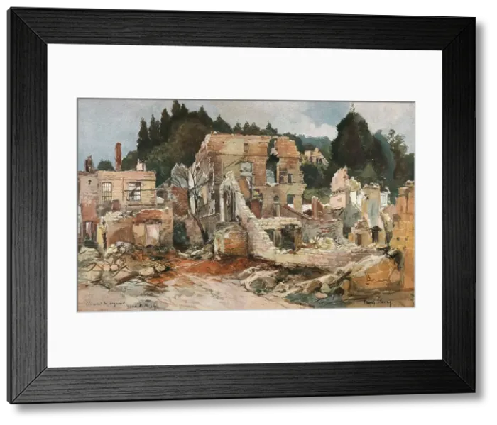 Framed Print : En Argonne; Clermont-en-Argonne, 1915. Creator: Francois Flameng Framed Print : En Argonne; Clermont-en-Argonne, 1915. Creator: Francois Flameng