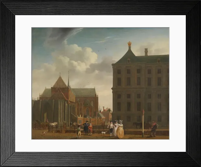 Framed Print : The Nieuwe Kerk and the Town Hall on the Dam in Amsterdam, c.1780-c.1790. Creator: Isaak Ouwater