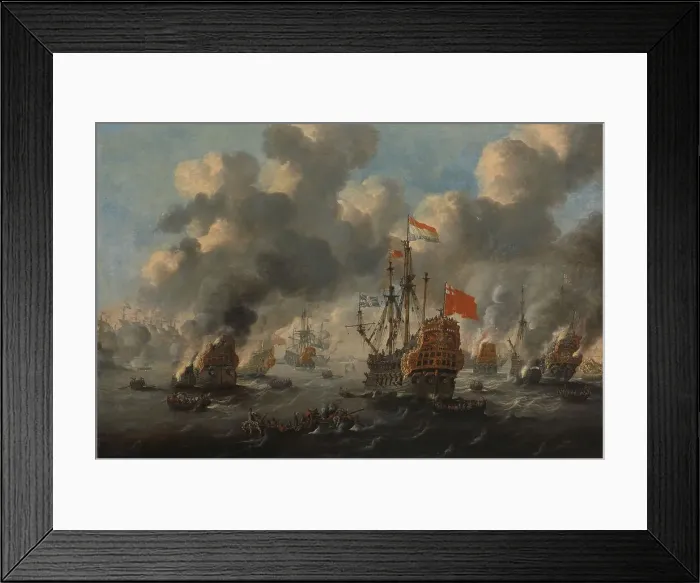 Framed Print : The Dutch Raid on the Medway, 1667, c.1670. Creator: Unknown Framed Print : The Dutch Raid on the Medway, 1667, c.1670. Creator: Unknown
