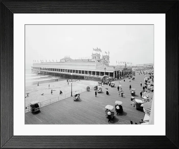 Framed Print : Steeplechase Pier and Boardwalk, Atlantic City, N.J. c.between 1910 and 1920. Creator: Unknown Framed Print : Steeplechase Pier and Boardwalk, Atlantic City, N.J. c.between 1910 and 1920. Creator: Unknown