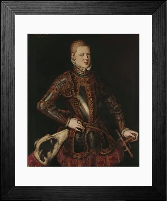 Framed Print : Portrait of the King Sebastian of Portugal (1554-1578), Between 1571 and 1574. Creator: Morais, Cristóvão de (active 1551-1571) Framed Print : Portrait of the King Sebastian of Portugal (1554-1578), Between 1571 and 1574. Creator: Morais, Cristóvão de (active 1551-1571)