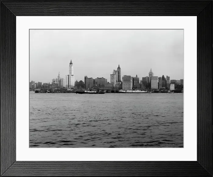 Framed Print : New York skyline from Jersey, c.between 1910 and 1920. Creator: Unknown Framed Print : New York skyline from Jersey, c.between 1910 and 1920. Creator: Unknown