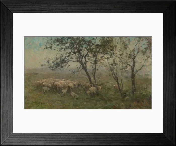 Framed Print : A Flock of Sheep, c.1880-c.1897. Creator: William Charles Estall Framed Print : A Flock of Sheep, c.1880-c.1897. Creator: William Charles Estall