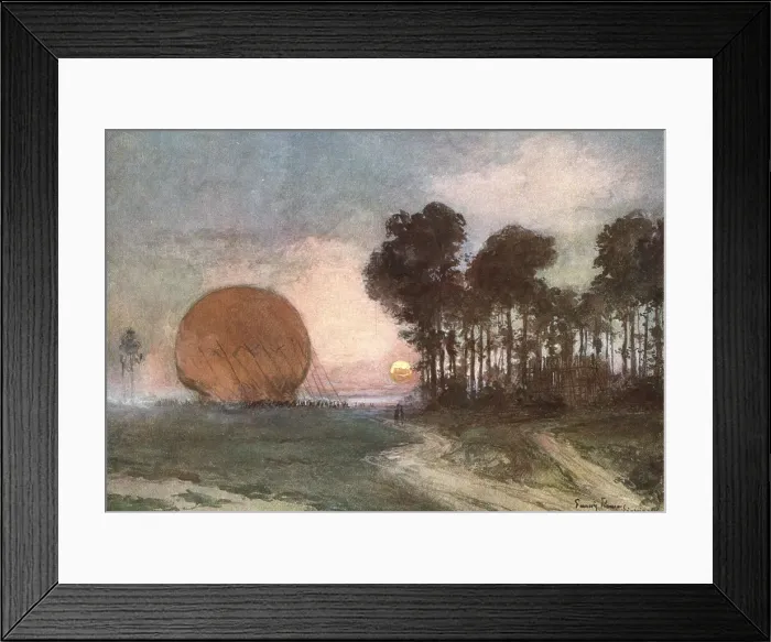 Framed Print : Les Batailles de l'Artois; le rentree du ballon (nord d'Arras), 1915. Creator: Francois Flameng Framed Print : Les Batailles de l'Artois; le rentree du ballon (nord d'Arras), 1915. Creator: Francois Flameng