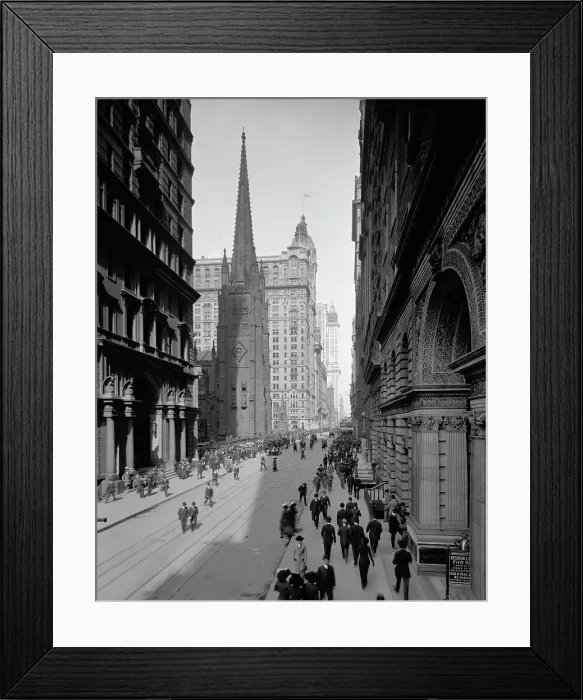 Framed Print : Broadway and Trinity Church, New York, c.between 1910 and 1920. Creator: Unknown Framed Print : Broadway and Trinity Church, New York, c.between 1910 and 1920. Creator: Unknown