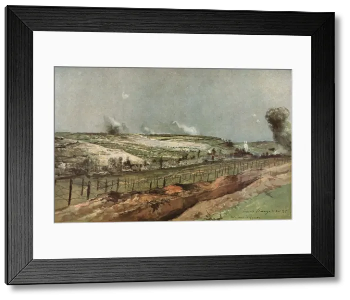 Framed Print : Les Batailles de l'Artois; Notre-Dame-de-Lorette et Ablain-Saint-Nazaire, 1915. Creator: Francois Flameng Framed Print : Les Batailles de l'Artois; Notre-Dame-de-Lorette et Ablain-Saint-Nazaire, 1915. Creator: Francois Flameng