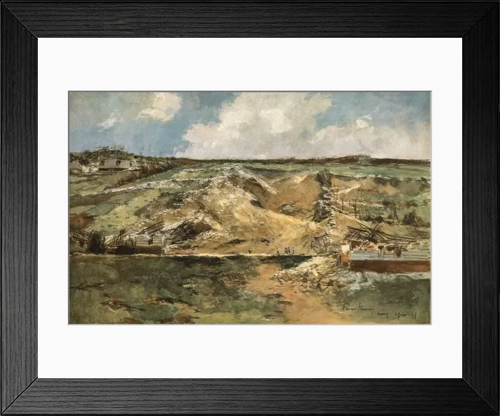 Framed Print : Les Batailles de l'Artois; Les entonnoirs de Carency, 1915. Creator: Francois Flameng Framed Print : Les Batailles de l'Artois; Les entonnoirs de Carency, 1915. Creator: Francois Flameng