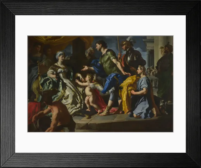Framed Print : Dido receiving Aeneas and Cupid disguised as Ascanius, 1710. Creator: Solimena, Francesco (1657-1747) Framed Print : Dido receiving Aeneas and Cupid disguised as Ascanius, 1710. Creator: Solimena, Francesco (1657-1747)