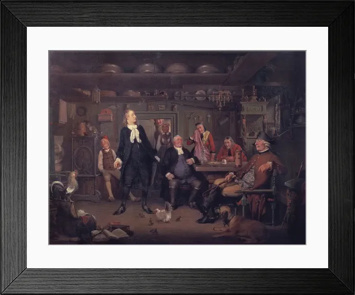 Framed Print : Ludvig Holberg's Erasmus Montanus, act III, scene 3, 1844. Creator: Wilhelm Marstrand. Ludvig Holberg's Erasmus Montanus, act III, scene 3, 1844. Creator: Wilhelm Marstrand