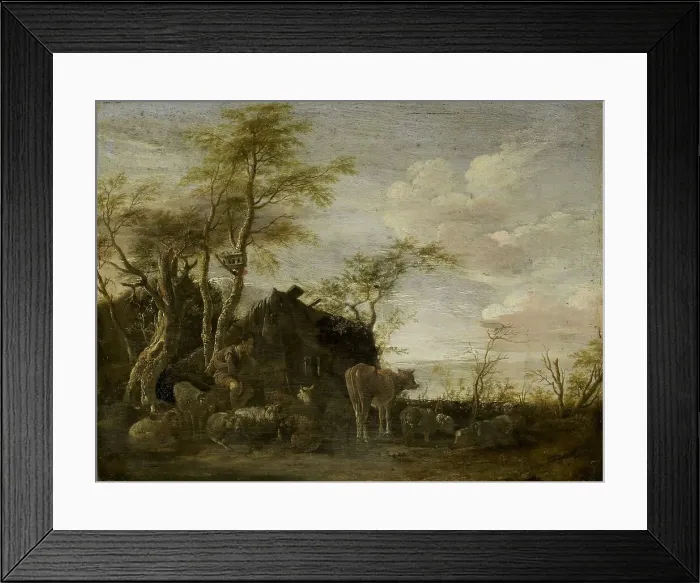 Framed Print : A herdsman's hut, 1645. Creator: Paulus Potter Framed Print : A herdsman's hut, 1645. Creator: Paulus Potter