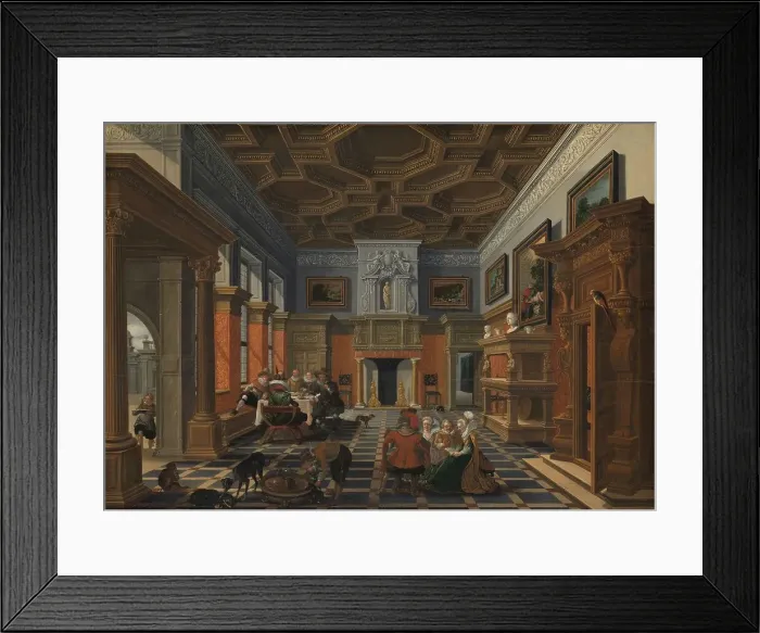 Framed Print : Interior with a Company, c.1622-c.1624. Creator: Bartholomeus van Bassen Framed Print : Interior with a Company, c.1622-c.1624. Creator: Bartholomeus van Bassen