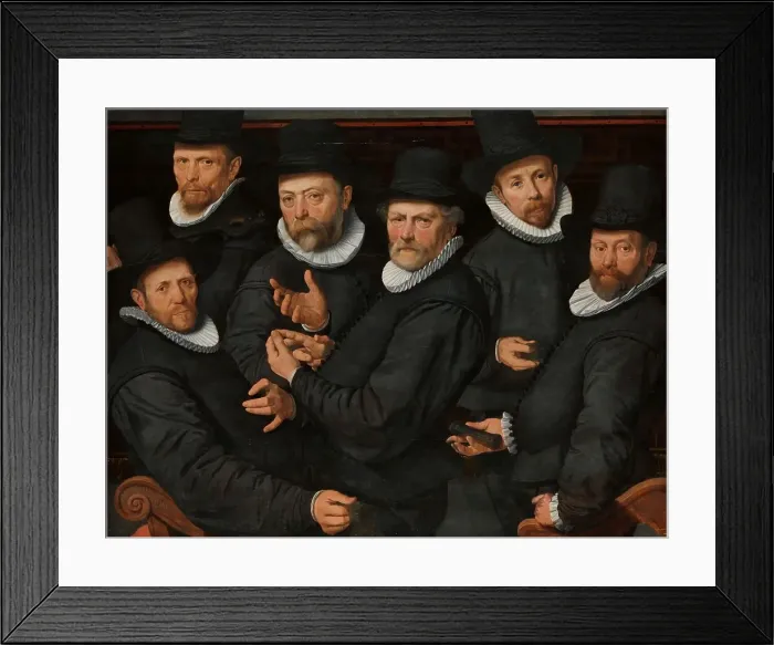 Framed Print : Six Wardens of the Drapers Guild, 1599. Creator: Pieter Pietersz. the elder Framed Print : Six Wardens of the Drapers Guild, 1599. Creator: Pieter Pietersz. the elder