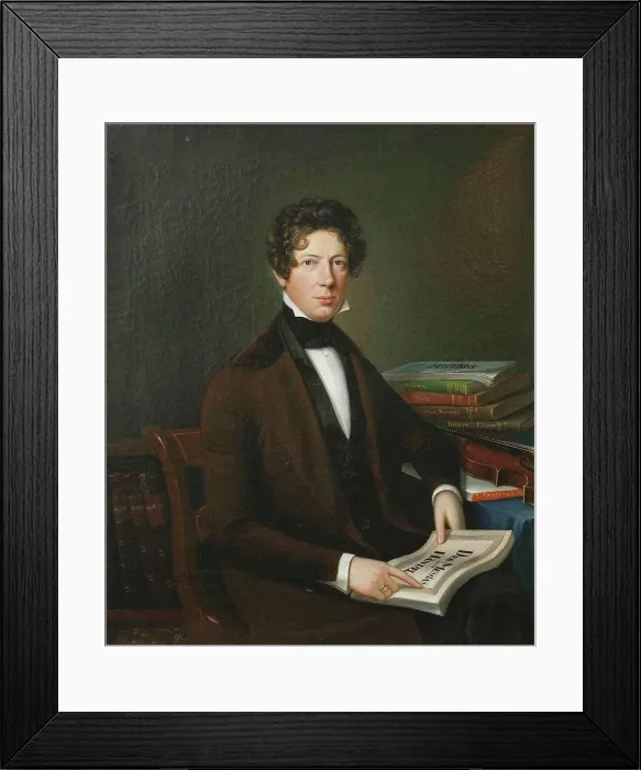 Framed Print : Portrait of the composer and violinist Fredrik Pacius (1809-1891), 1848. Creator: Lindh, Johan Erik (1793-1865) Framed Print : Portrait of the composer and violinist Fredrik Pacius (1809-1891), 1848. Creator: Lindh, Johan Erik (1793-1865)