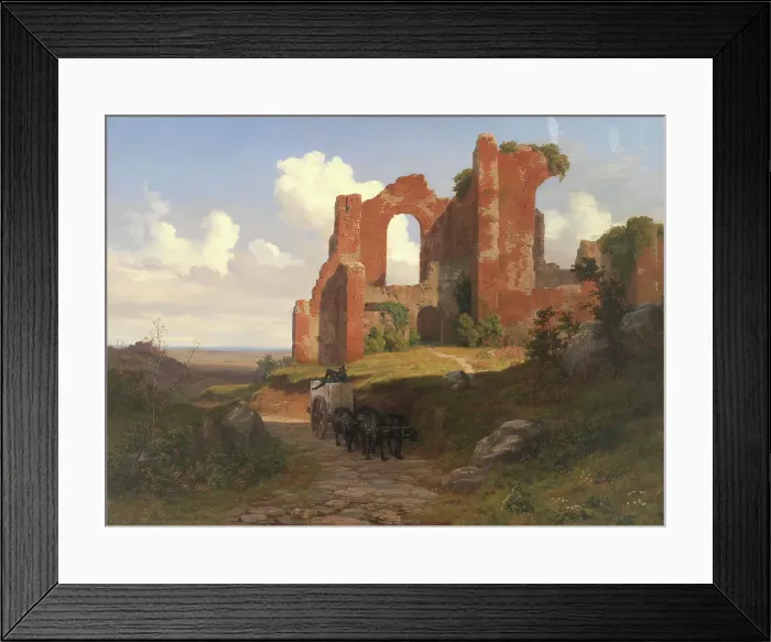 Framed Print : View of the Terme di Caracalla in Rome, 1845. Creator: Thorald Lessoe Framed Print : View of the Terme di Caracalla in Rome, 1845. Creator: Thorald Lessoe