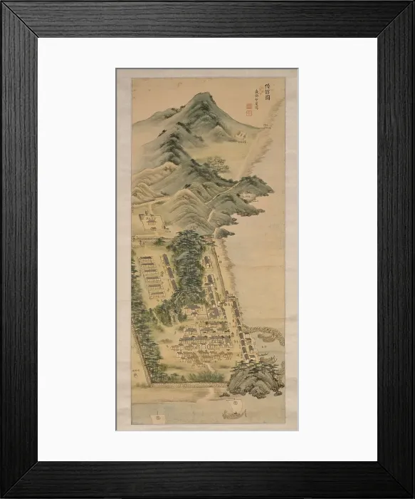 Framed Print : View of Choryang Waegwan, 1783. Creator: Byeon Bag (active 18th century) Framed Print : View of Choryang Waegwan, 1783. Creator: Byeon Bag (active 18th century)