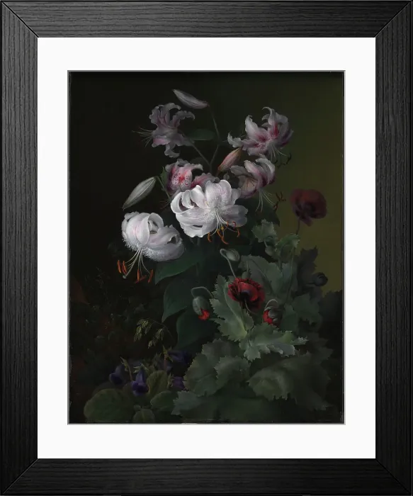 Framed Print : Flowering plants, 1845. Creator: Hermania Neergaard Framed Print : Flowering plants, 1845. Creator: Hermania Neergaard
