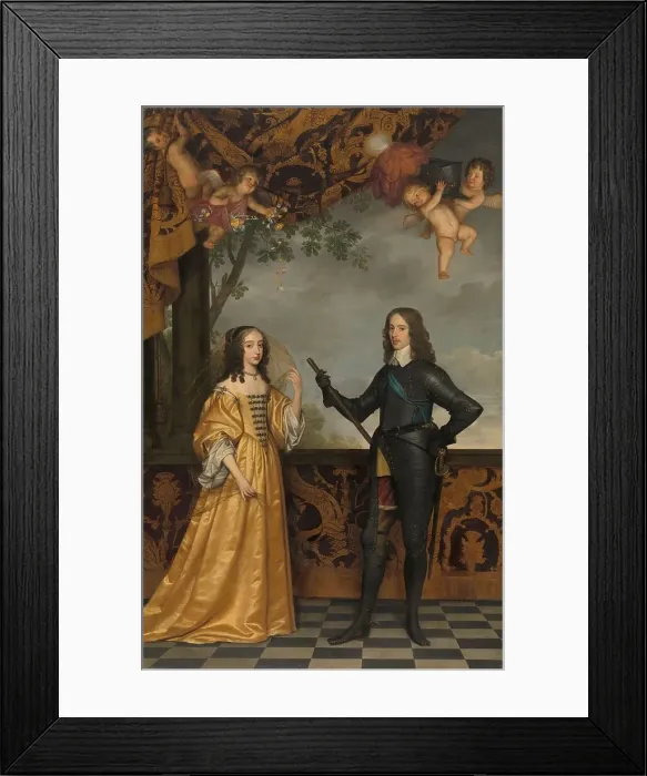Framed Print : Portrait of Willem II (1626-1650), Prince of Orange, and his Wife Mary Stuart (1631-1660), 1647. Creator: Gerrit van Honthorst Framed Print : Portrait of Willem II (1626-1650), Prince of Orange, and his Wife Mary Stuart (1631-1660), 1647. Creator: Gerrit van Honthorst