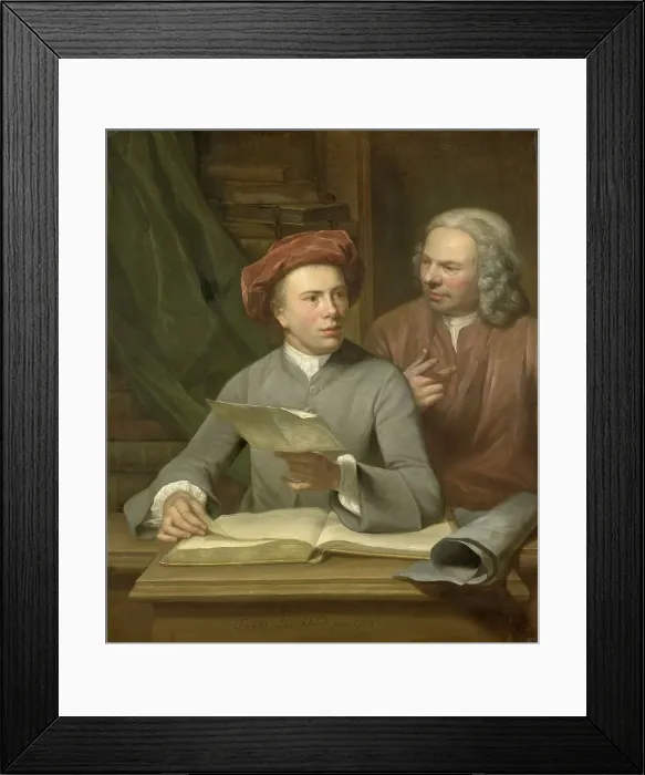 Framed Print : Self Portrait. Standing beside the Artist is his Father and Teacher Jan Maurits Quinkhard... 1757. Creator: Julius Quinkhard Framed Print : Self Portrait. Standing beside the Artist is his Father and Teacher Jan Maurits Quinkhard... 1757. Creator: Julius Quinkhard