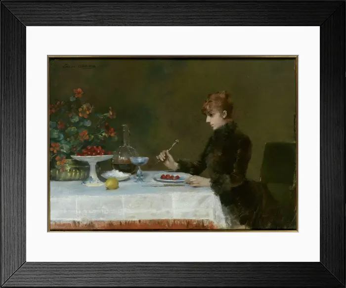 Framed Print : Sarah Bernhardt à table, 1885. Creator: Abbéma, Louise (1853-1927)