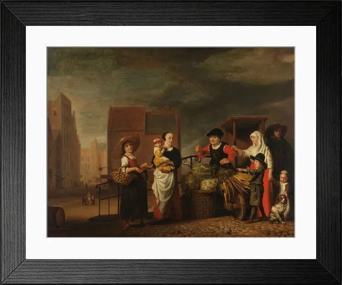 Framed Print : Vegetable Market, 1655-1665. Creator: Nicolaes Maes Framed Print : Vegetable Market, 1655-1665. Creator: Nicolaes Maes