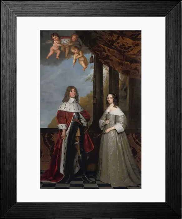 Framed Print : Portrait of Friedrich Wilhelm (1620-88), Elector of Brandenburg, and his Wife Louise Henri... 1647. Creator: Gerrit van Honthorst Framed Print : Portrait of Friedrich Wilhelm (1620-88), Elector of Brandenburg, and his Wife Louise Henri... 1647. Creator: Gerrit van Honthorst