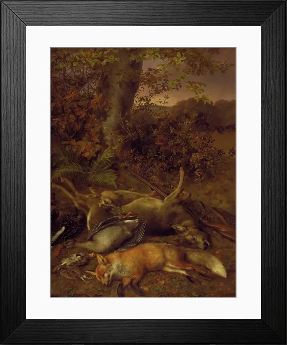 Framed Print : Dead game, 1846. Creator: Johan Laurentz Jensen Framed Print : Dead game, 1846. Creator: Johan Laurentz Jensen