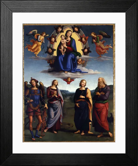 Framed Print : Madonna in Glory with Saints (Pala Scarani), c. 1500. Creator: Perugino (ca. 1450-1523) Framed Print : Madonna in Glory with Saints (Pala Scarani), c. 1500. Creator: Perugino (ca. 1450-1523)