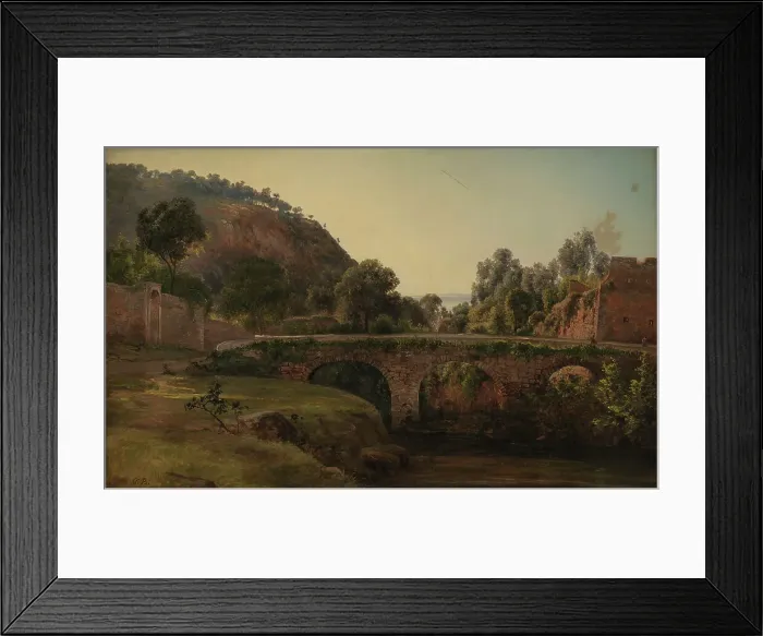 Framed Print : A Bridge near Sorrento, 1847-1850. Creator: Thorald Brendstrup Framed Print : A Bridge near Sorrento, 1847-1850. Creator: Thorald Brendstrup