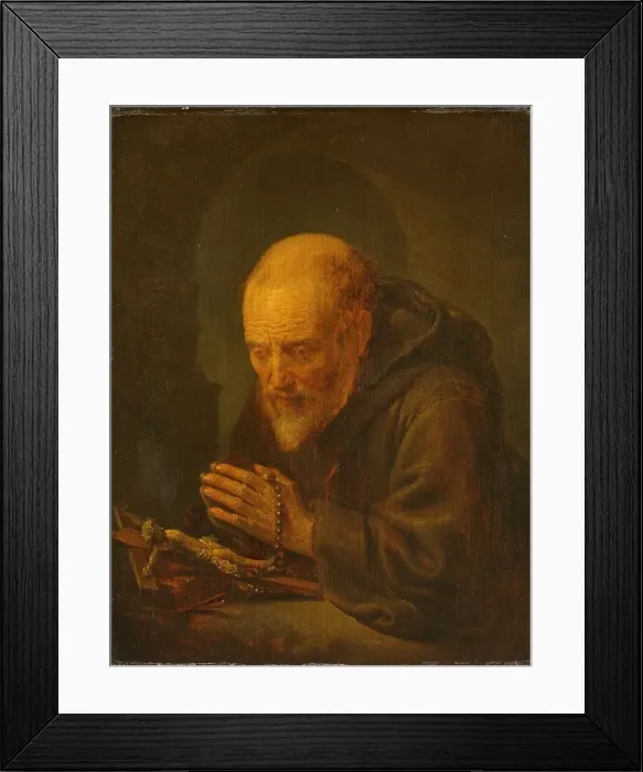 Framed Print : A Hermitin Prayer, 1645-1675. Creator: Gerrit Dou Framed Print : A Hermitin Prayer, 1645-1675. Creator: Gerrit Dou