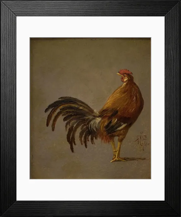 Framed Print : Rooster, 1847. Creator: Johan Thomas Lundbye Framed Print : Rooster, 1847. Creator: Johan Thomas Lundbye