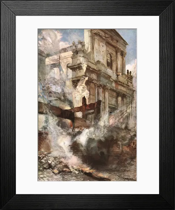 Framed Print : Arras; Incendie de la Cathedrale d'Arras, 1915 (1924). Creator: Francois Flameng Framed Print : Arras; Incendie de la Cathedrale d'Arras, 1915 (1924). Creator: Francois Flameng