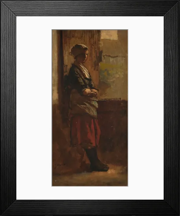 Framed Print : Girl at a doorway, 1870-1899. Creator: Jacob Henricus Maris Framed Print : Girl at a doorway, 1870-1899. Creator: Jacob Henricus Maris