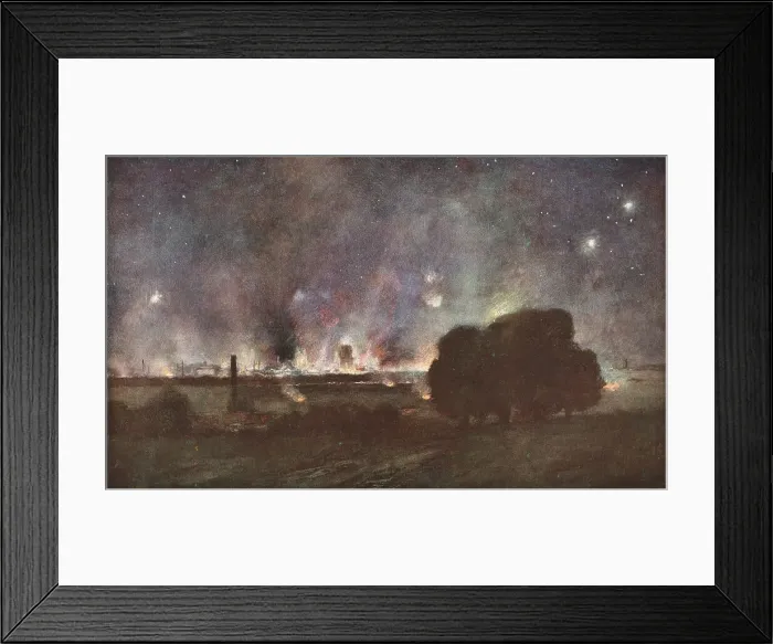 Framed Print : Arras; Arras en feu (nuit 5 au 6 juillet 1915) Vue prise de Maroeuil, 1915 (1924). Creator: Unknown Framed Print : Arras; Arras en feu (nuit 5 au 6 juillet 1915) Vue prise de Maroeuil, 1915 (1924). Creator: Unknown