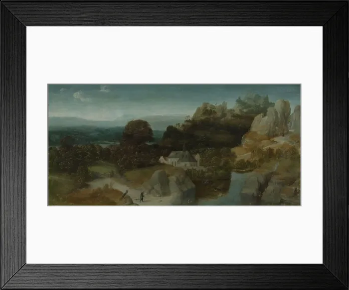 Framed Print : Landscape with the Temptation of Saint Antony Abbot, c.1510-c.1520. Creator: Workshop of Joachim Patinir Framed Print : Landscape with the Temptation of Saint Antony Abbot, c.1510-c.1520. Creator: Workshop of Joachim Patinir