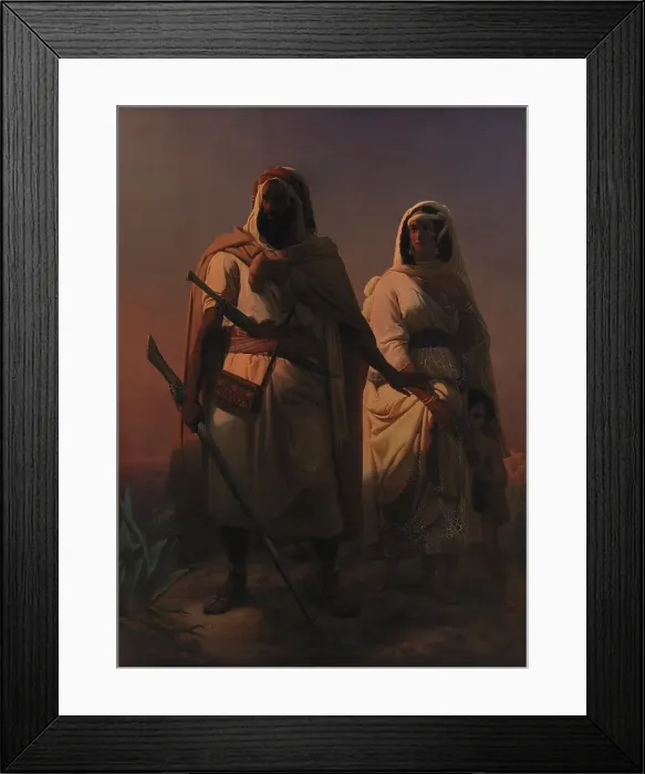 Framed Print : An Arab Family in the Desert, 1847. Creator: Niels Simonsen Framed Print : An Arab Family in the Desert, 1847. Creator: Niels Simonsen