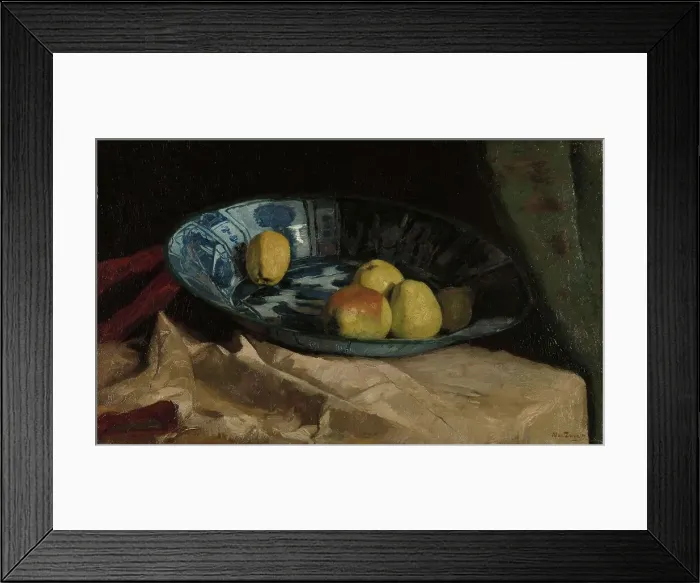 Framed Print : Still Life with Apples in a Delft Blue Bowl, 1880-1890. Creator: Willem de Zwart Framed Print : Still Life with Apples in a Delft Blue Bowl, 1880-1890. Creator: Willem de Zwart