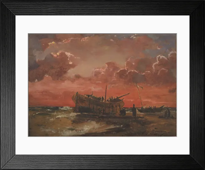 Framed Print : A Wreck on the West Coast of Jutland at Sunset, 1847. Creator: Carl Frederik Sorensen Framed Print : A Wreck on the West Coast of Jutland at Sunset, 1847. Creator: Carl Frederik Sorensen