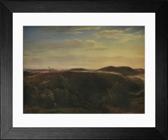 Framed Print : The Coast of Jutland Seen from a Hilltop in Funen, 1847-1848. Creator: Dankvart Dreyer Framed Print : The Coast of Jutland Seen from a Hilltop in Funen, 1847-1848. Creator: Dankvart Dreyer