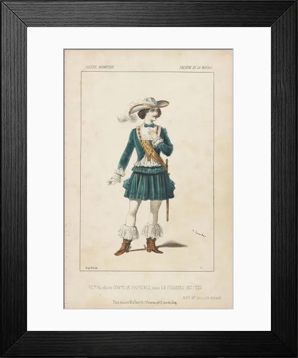 Framed Print : Ballet dancer Marius Petipa (1818-1910) in ballet La filleule des fées by Adolphe Adam, 1849. Creator: Lacauchie, Alexandre (active 1833-1846) Framed Print : Ballet dancer Marius Petipa (1818-1910) in ballet La filleule des fées by Adolphe Adam, 1849. Creator: Lacauchie, Alexandre (active 1833-1846)