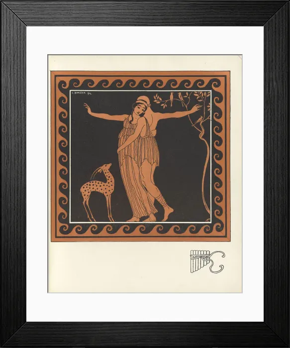 Framed Print : Tamara Karsavina and Vaslav Nijinsky in the Ballet Daphnis et Chloé by M. Ravel, 1914. Creator: Barbier, George (1882-1932) Framed Print : Tamara Karsavina and Vaslav Nijinsky in the Ballet Daphnis et Chloé by M. Ravel, 1914. Creator: Barbier, George (1882-1932)