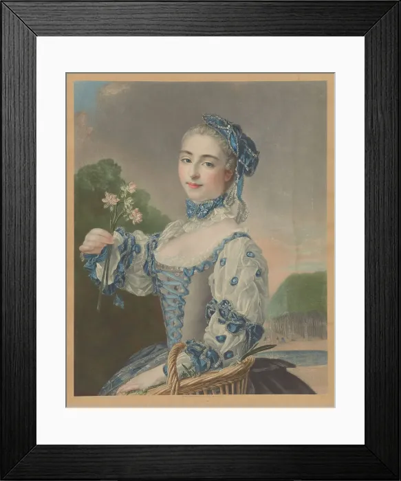 Framed Print : Portrait of Marie Anne de Cupis de Camargo (1710-1770), c. 1745. Creator: Nattier, Jean-Marc (1685-1766) Framed Print : Portrait of Marie Anne de Cupis de Camargo (1710-1770), c. 1745. Creator: Nattier, Jean-Marc (1685-1766)