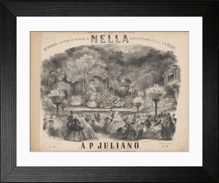 Framed Print : Cover of the score of the ballet Nella by Auguste Pilati, 1857. Creator: Coindre, Victor (1816-1896) Framed Print : Cover of the score of the ballet Nella by Auguste Pilati, 1857. Creator: Coindre, Victor (1816-1896)