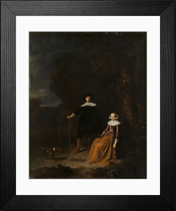 Framed Print : Portrait of a Couple in a Landscape, 1630-1675. Creator: Gerrit Dou Framed Print : Portrait of a Couple in a Landscape, 1630-1675. Creator: Gerrit Dou