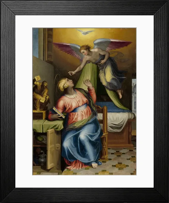 Framed Print : Annunciation to the Virgin, 1550-1570. Creator: Circle of Marcello Venusti Framed Print : Annunciation to the Virgin, 1550-1570. Creator: Circle of Marcello Venusti