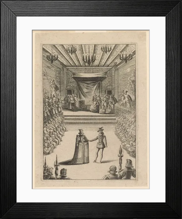 Framed Print : Louis XIII dancing at the Louvre with Anne of Austria, 17th century. Creator: Anonymous Framed Print : Louis XIII dancing at the Louvre with Anne of Austria, 17th century. Creator: Anonymous