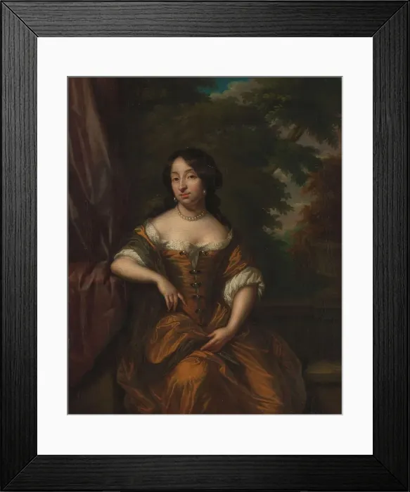 Framed Print : Portrait of Anna Maria Hoeufft (1646-1715), wife of Jan Boudaen Courten, 1690-1753. Creator: Gaspar Netscher Framed Print : Portrait of Anna Maria Hoeufft (1646-1715), wife of Jan Boudaen Courten, 1690-1753. Creator: Gaspar Netscher