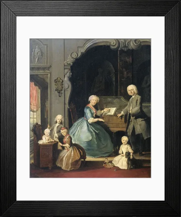 Framed Print : Family Group near a Harpsichord, 1739. Creator: Cornelis Troost Framed Print : Family Group near a Harpsichord, 1739. Creator: Cornelis Troost