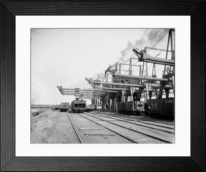 Framed Print : Cleveland & Pittsburgh ore docks, Cleveland, between 1900 and 1906. Creator: Unknown. Cleveland & Pittsburgh ore docks, Cleveland, between 1900 and 1906. Creator: Unknown Framed Print : Cleveland & Pittsburgh ore docks, Cleveland, between 1900 and 1906. Creator: Unknown. Cleveland & Pittsburgh ore docks, Cleveland, between 1900 and 1906. Creator: Unknown