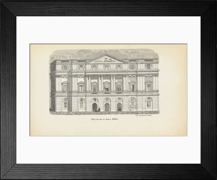Framed Print : Teatro alla Scala in Milan, Mid of the 19th century. Creator: Renard, Edouard (1802-1857) Framed Print : Teatro alla Scala in Milan, Mid of the 19th century. Creator: Renard, Edouard (1802-1857)