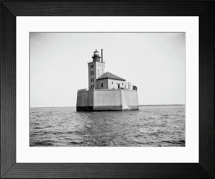 Framed Print : Port Austin Reef Light House, Point[e] Aux Barques, between 1900 and 1906. Creator: Unknown